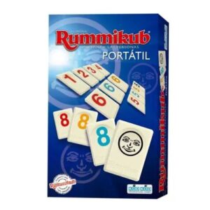 "Rummikub Portátil es un juego de estrategia y habilidad ideal para 2-4 jugadores. Perfecto para viajes o para disfrutar en familia, con un tiempo de juego de 30 minutos. ¡Desafía tu mente y diviértete en cualquier lugar!"