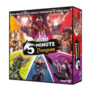 "5-Minute Dungeon es un juego cooperativo de acción rápida y estrategia para 2-5 jugadores. Con partidas de 5 minutos, este juego emocionante y desafiante es perfecto para jugar en grupo. ¡Colabora con tus amigos para derrotar a los villanos!"