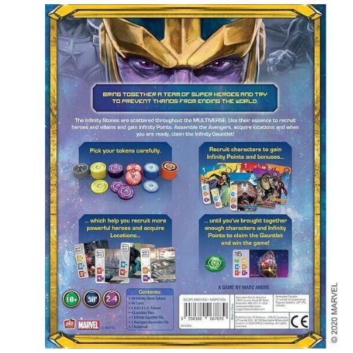 "Compra Marvel Splendor, el juego de mesa estratégico para 2-4 jugadores. Colecciona gemas y personajes Marvel en partidas rápidas de 30 minutos. Ideal para niños y adultos, ¡diversión para toda la familia!"