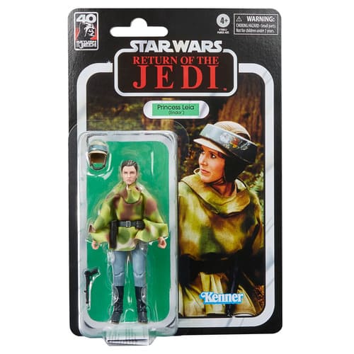 Celebra el 40º aniversario de Star Wars: El Regreso del Jedi con esta figura de acción de la Princesa Leia. Con detalles impresionantes y accesorios, ideal para los fanáticos de la saga.