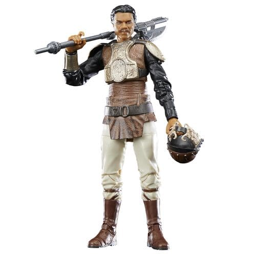 Figura Lando Calrissian 40º aniversario de Star Wars: El Regreso del Jedi, parte de la serie Black Series. Con detalles auténticos y accesorios, ideal para los fanáticos y coleccionistas.