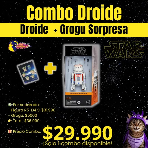 Combo Droide con R5-D4 y Grogu – Regalo original para el Día del Niño – Cats&Dragons