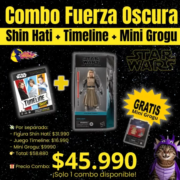 Combo Fuerza Oscura con Shin Hati, Timeline Star Wars y Mini Grogu – Regalo Día del Niño original – Cats&Dragons
