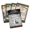 Componentes del juego El Señor de los Anillos: Destino de la Comunidad con cartas, fichas y miniaturas de personajes. Cats&Dragons
