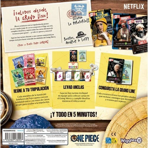 Juego de mesa 5 Minute One Piece cooperativo en tiempo real basado en One Piece