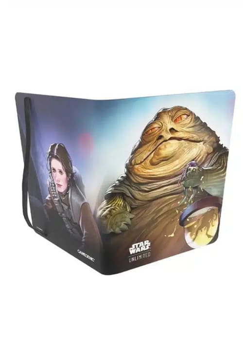 Álbum Star Wars Unlimited 18 Pocket con diseño de Leia Organa y Jabba para cartas coleccionables