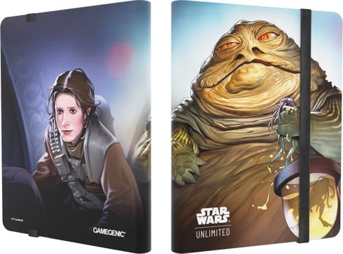 Álbum Star Wars Unlimited 18 Pocket con diseño de Leia Organa y Jabba para cartas coleccionables